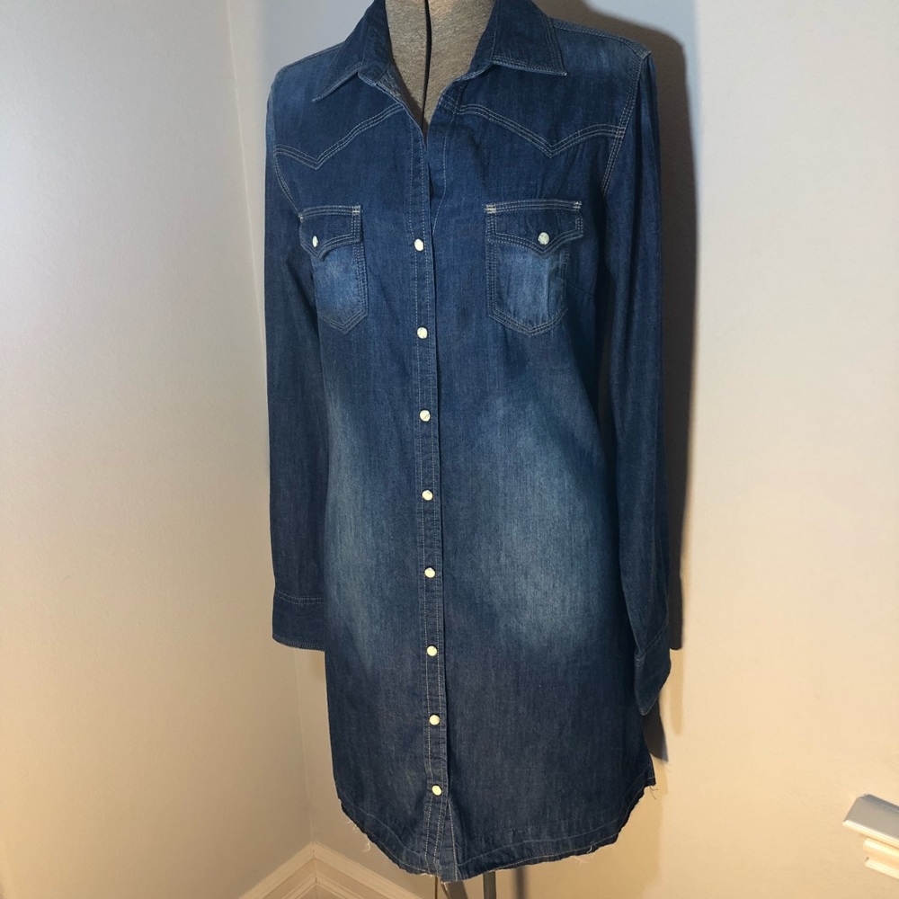 Classic Long Sleeve Denim Dress